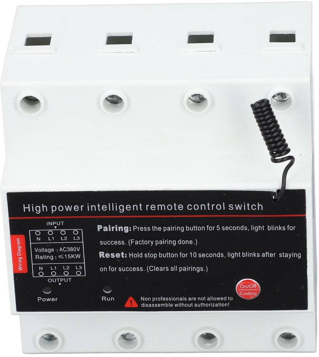Allecto - Afstandsbedieningsschakelaar - 3-fasige Pompmotorbedieningsschakelaar - Stabiele prestaties - 380 Volt - Handig in gebruik - Draadloze be...