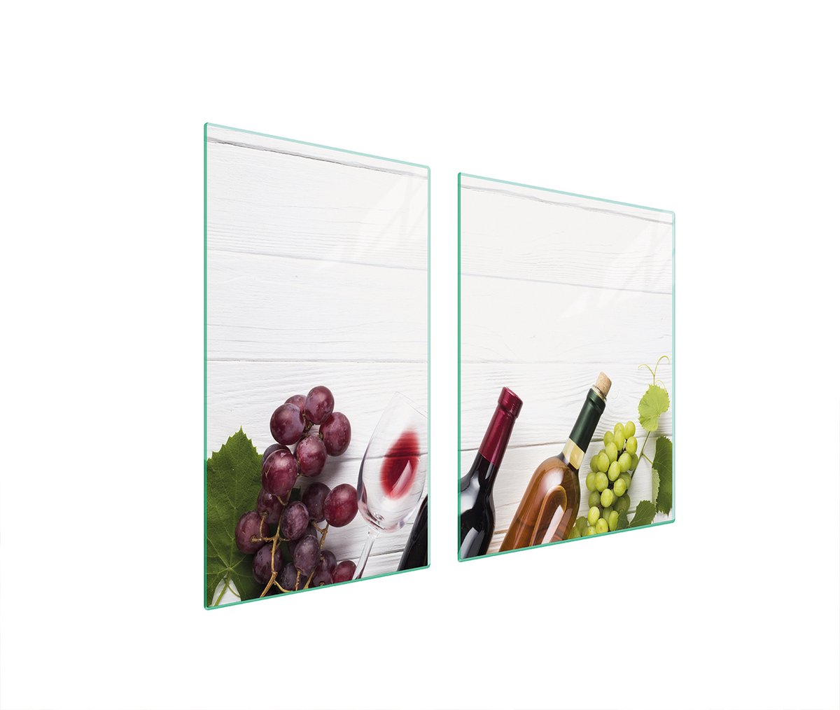TMK ArtDeko - Snijplank en Beschermplaat - Glas - 100x52 cm - Wijn Design
