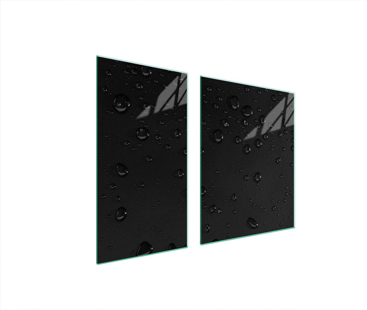 TMK ArtDeko Serie - Glazen Beschermplaat - 90x52 cm - Krople - Hartglas