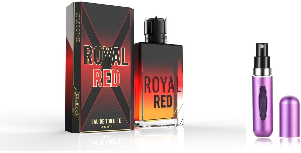 Omerta - Royal Red - Eau de Toilette - 100 ml inclusief hervulbare tasverstuiver (willekeurige kleur)