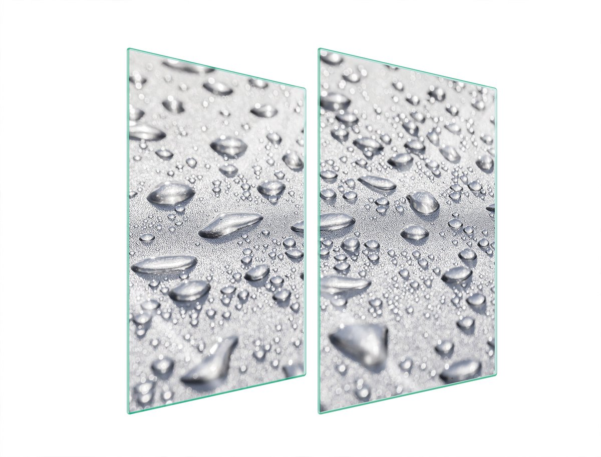 TMK ArtDeko Serie - Glazen Beschermplaat - 2x35x52 cm - Druppels