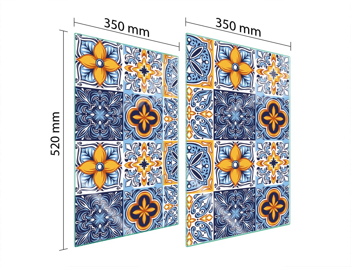 TMK ArtDeko - Beschermglas Mozaïek - 2x 35x52 cm - Veiligheidsglas - Multifunctioneel