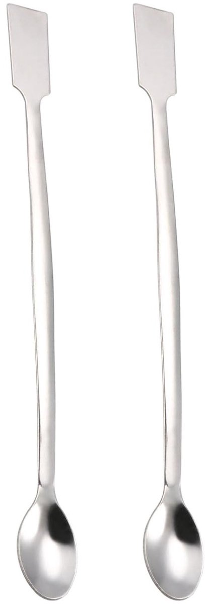 2 Stuks Laboratorium Spatel en Lepel van RVS, Perfect voor Micro Monsters en Precisie Metingen (200mm/8")