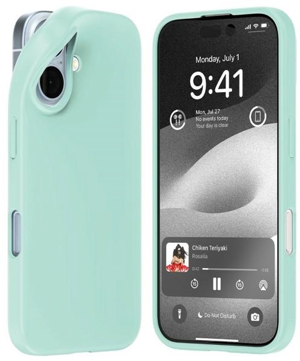 Mercury Hoesje Voor Iphone 16 6.1 Zachte Mint Anti-Kras Bescherming