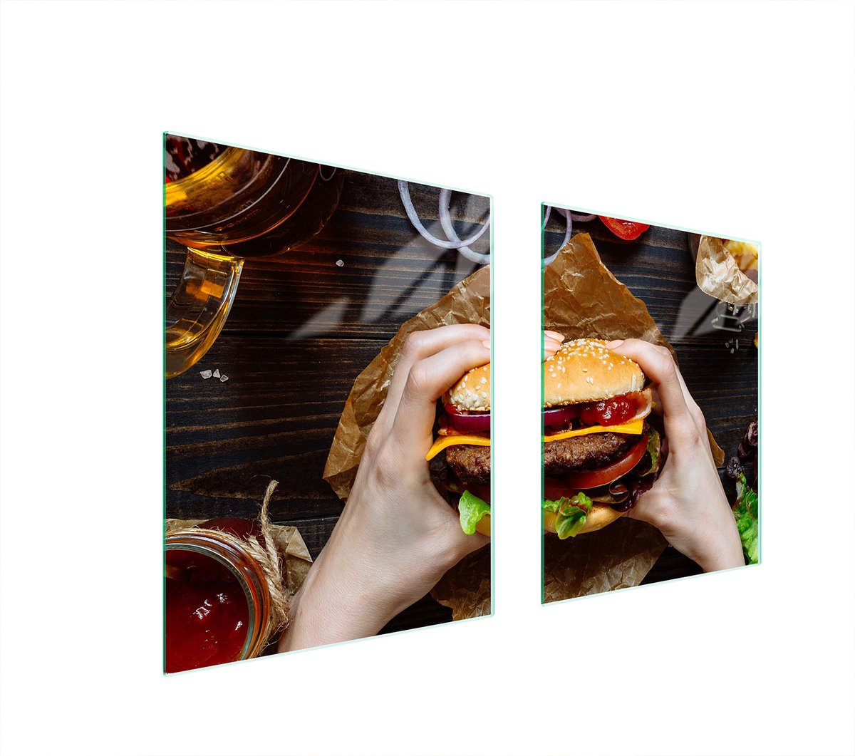 TMK ArtDeko - Snijplank - Hamburger Motief - Szkło hartowane