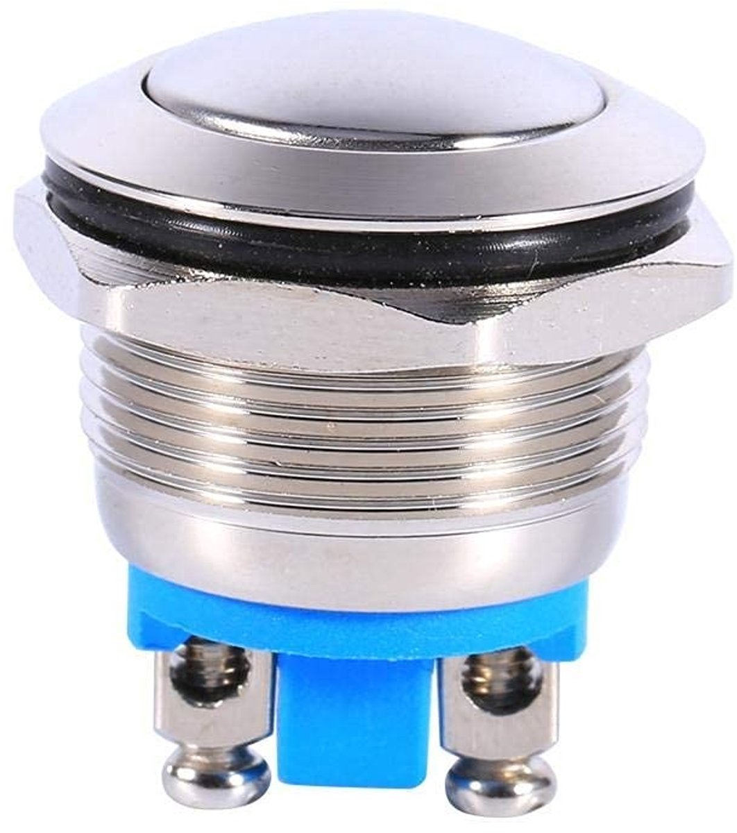 aladdien - Moment Switch - Waterdichte Drukknop - Metaal Push Button - 12V - Voor Auto - 1-Weg Circuit - 3 Ampère