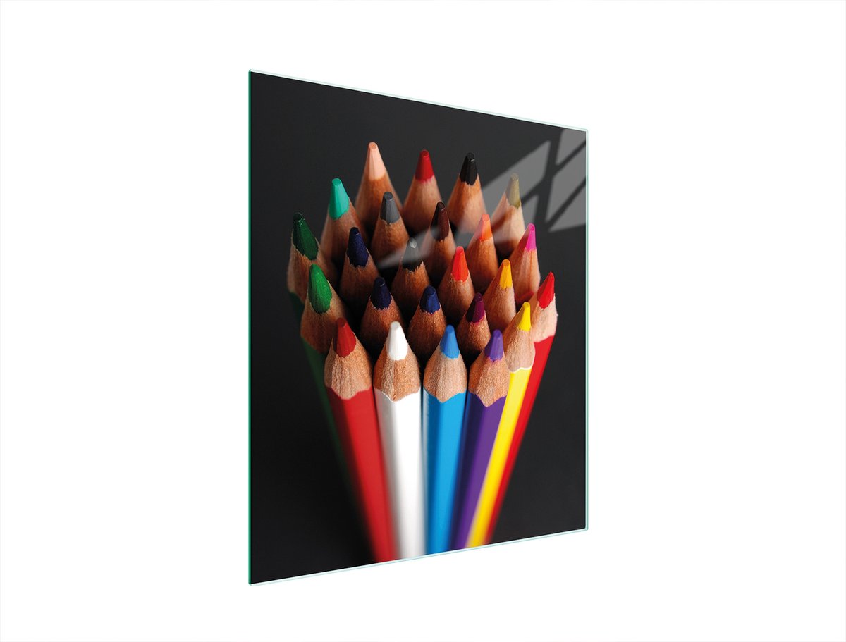 TMK ArtDeko Serie - Snijplank van Glas - 45x52 cm - Kleurrijk