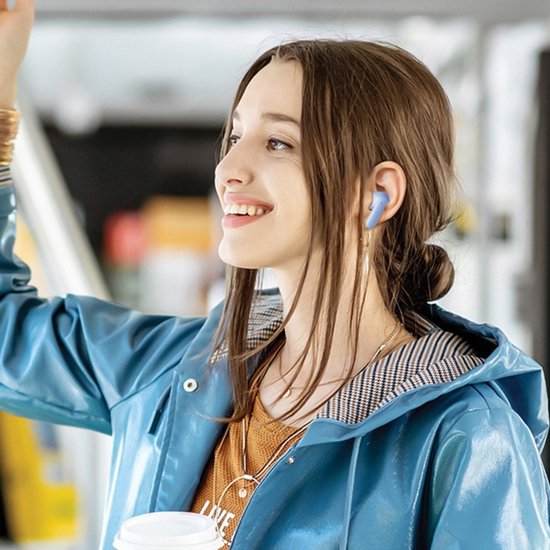 Casque Bluetooth 5.3 AWEI T85 ENC TWS + station d'accueil blanc/blanc