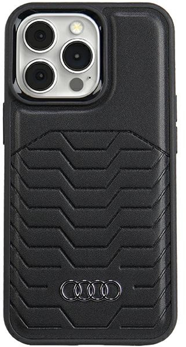 Audi - synthetisch - leren hoesje met MagSafe voor iPhone - 13 - Pro - Max - zwart