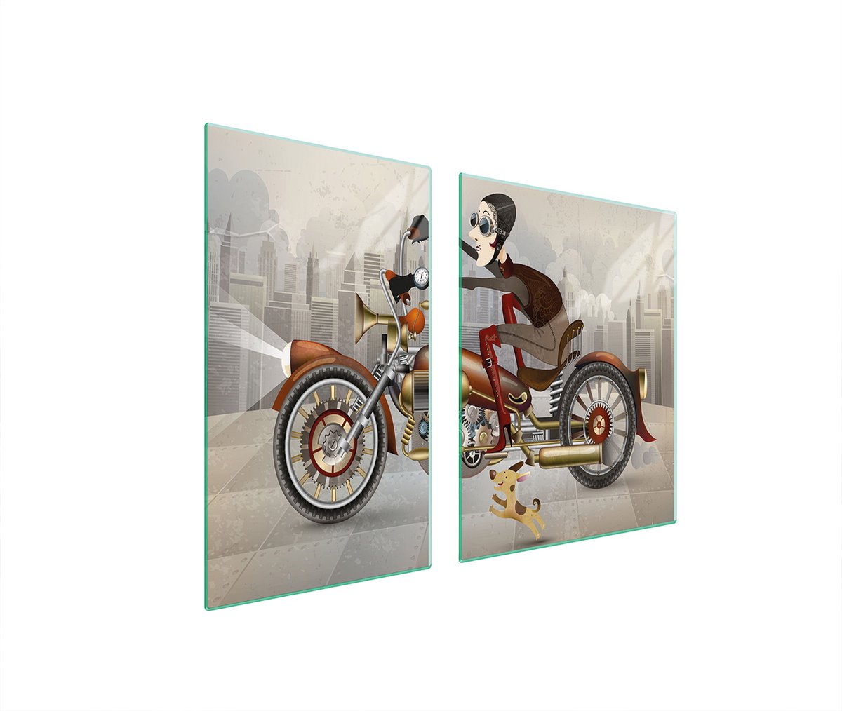 TMK ArtDeko - Snijplank van glas - 100x52 cm - Motorfiets