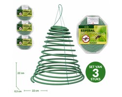 Citronella Spiralen Set van 3 – Muggenwerende Spiraal 22 x 22 x 0,5 cm – Hangende Citronella Anti-Mug Spiraal – Voor Tuin, Terras, Balkon & Camping – Buiten Gebruik