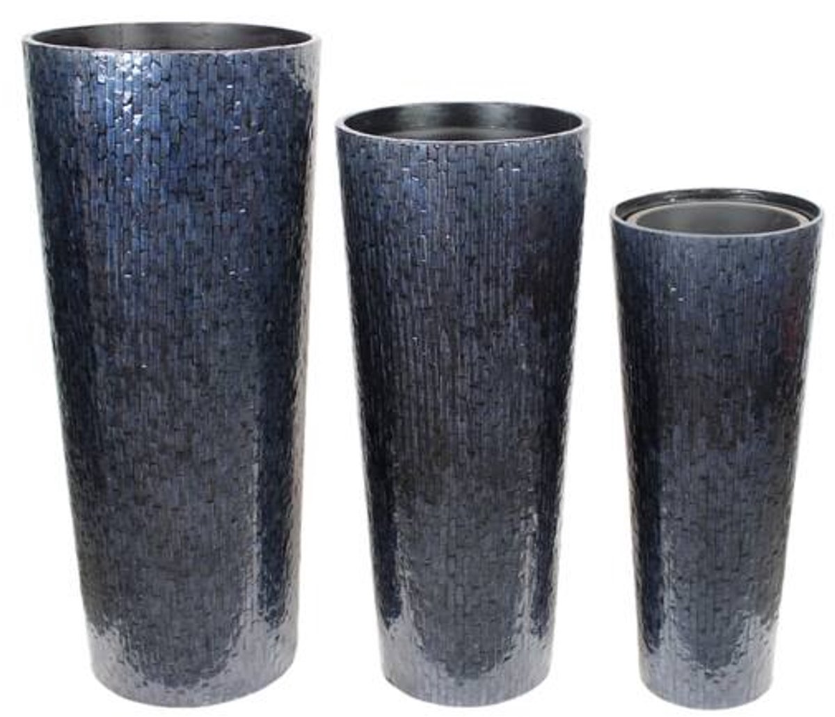 Vazen set 3-delig MDF en capiz – donkerblauw 91,5 cm