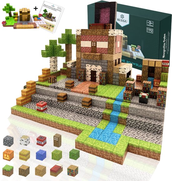 Magnetisch speelgoed – magnetisch bouwspeelgoed 192 stuks – magnetische bouwstenen - magnetische blokken – montessori speelgoed – magneten speelgoed