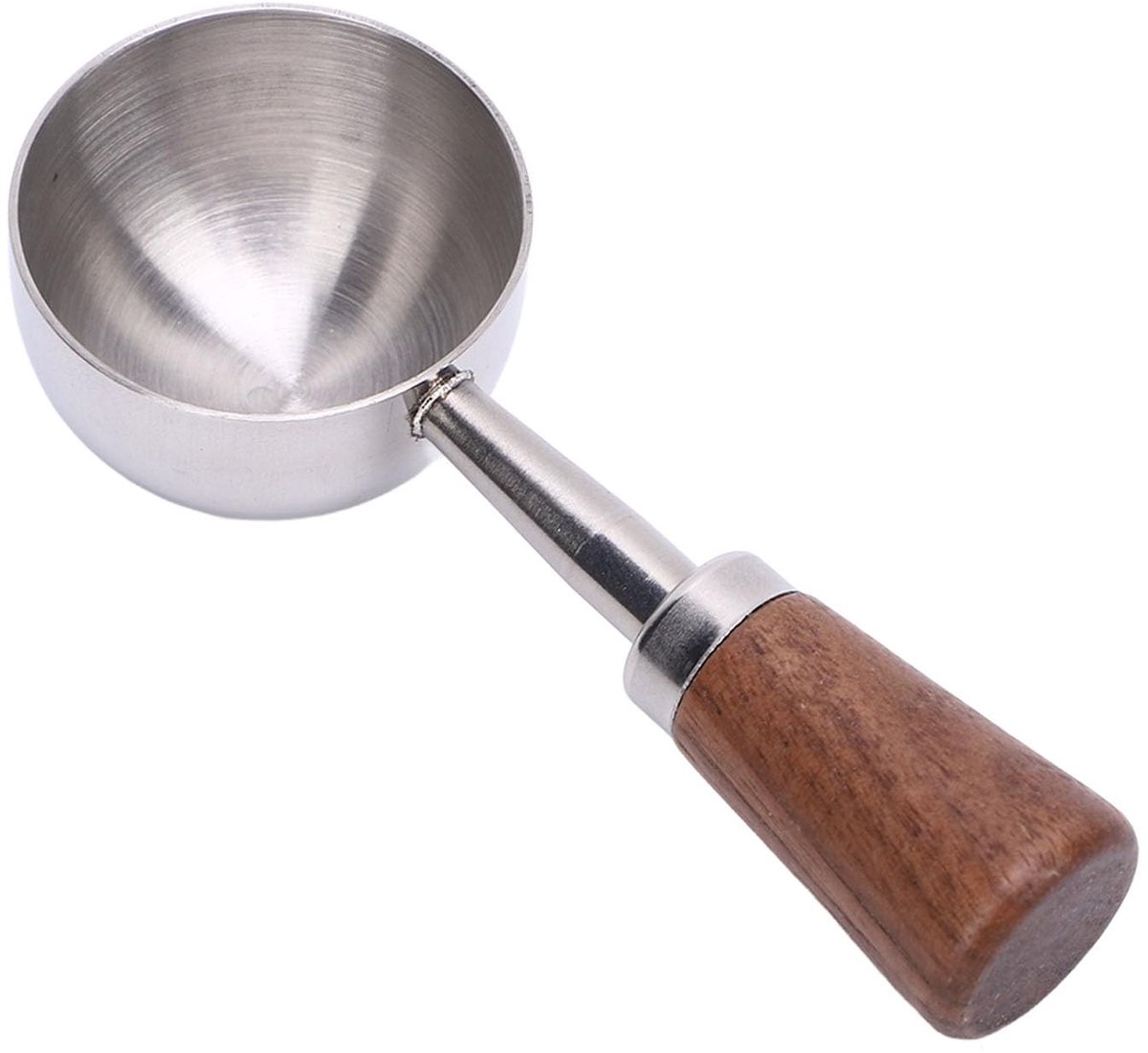 Dailygoods- Koffielepel 15ml - Roestvrij Staal - Houten Handvat - Multifunctioneel