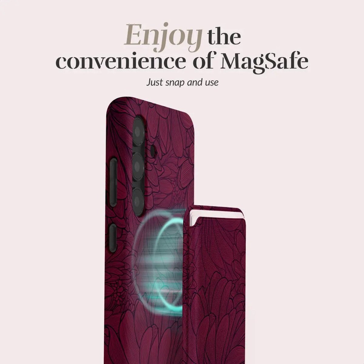 Mio by Mobilize Pasjeshouder - 3 Pasjes - MagSafe Compatible - Berry Blooms — cadeau in Cadeau-ideeën - foto 4