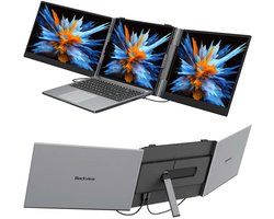 Blackview DCM6 Portable Monitor - 14" IPS 1080P FHD Dubbel Scherm - Laptopscherm: 13-17.3" - HDMI & USB-C - Grijs