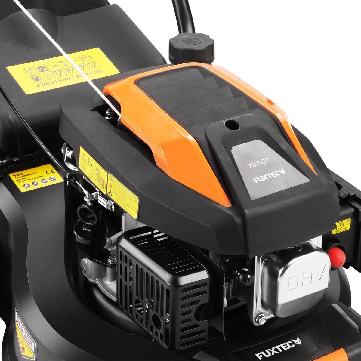 FUXTEC Benzine Grasmaaier FX-RM4180 - 1,8pk / 1,3kW - Slechts 18kg - 40cm Maaibreedte - 3-traps Maaihoogteverstelling - 80ccm 4-Takt - Incl. 45L Grasopvangbak – foto 6