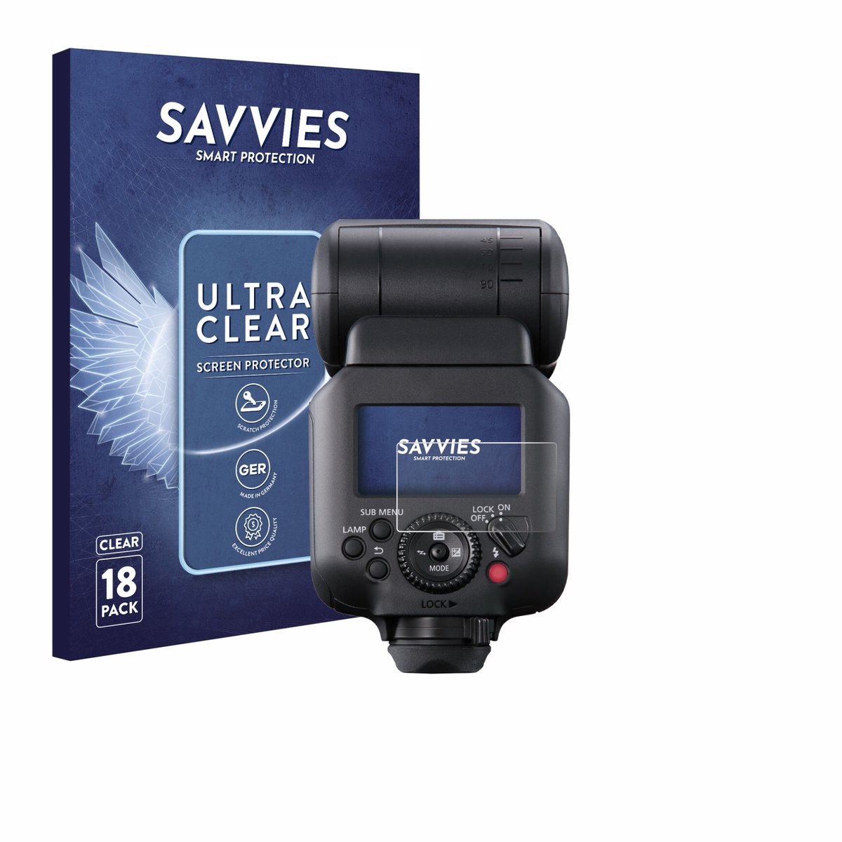 Savvies - Screenprotector voor Canon Speedlite EL-5 - Folie Beschermfolie transparant 18 Stuks