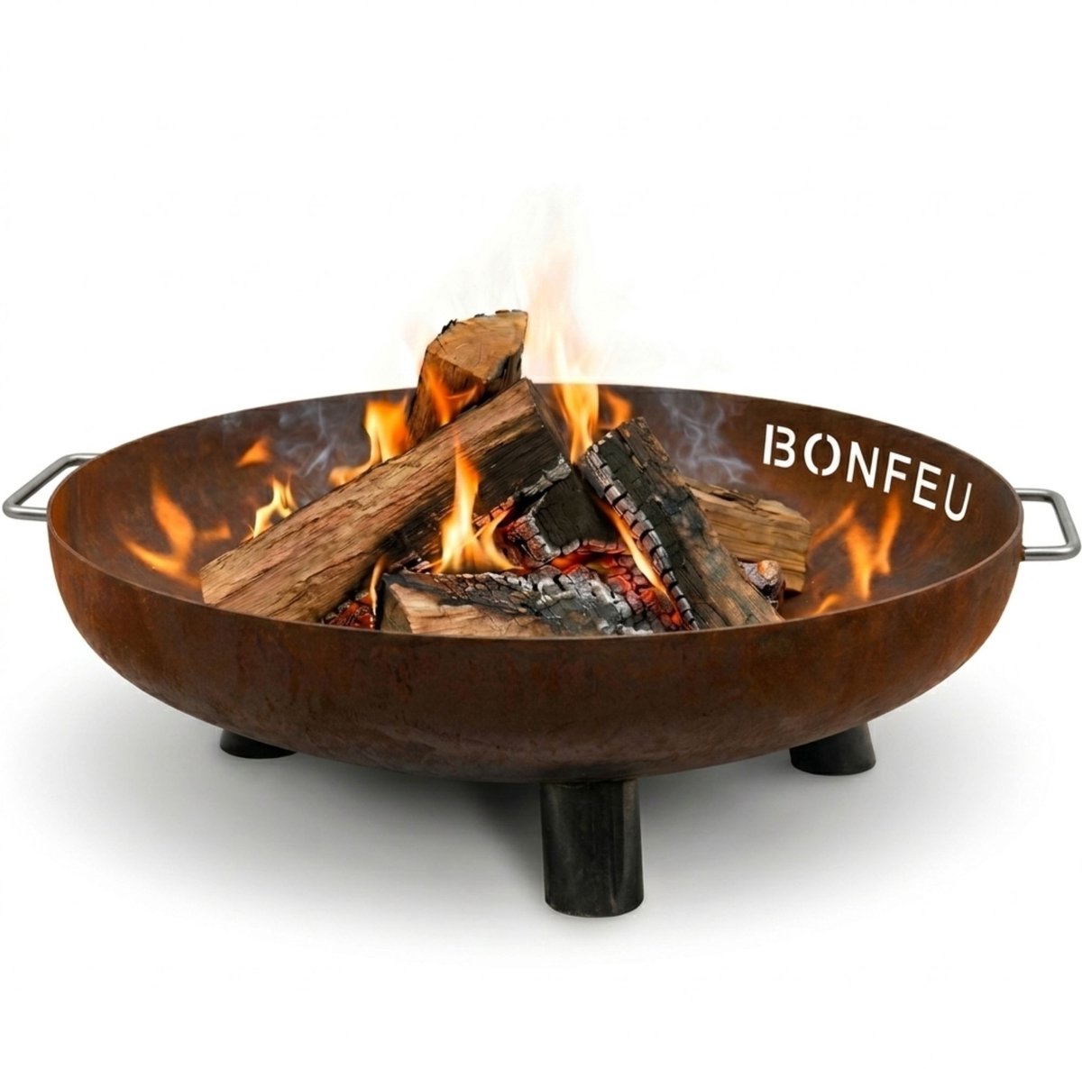 BonFeu BonBowl Plus CortenStaal Ø60 cm - L 60 x B 60 x H 235 cm - Staal - (Roest)bruin