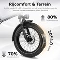 Grijze elektrische fiets met 20x4.0 inch anti-lek banden en verende voorvork voor 80% schokabsorptie.