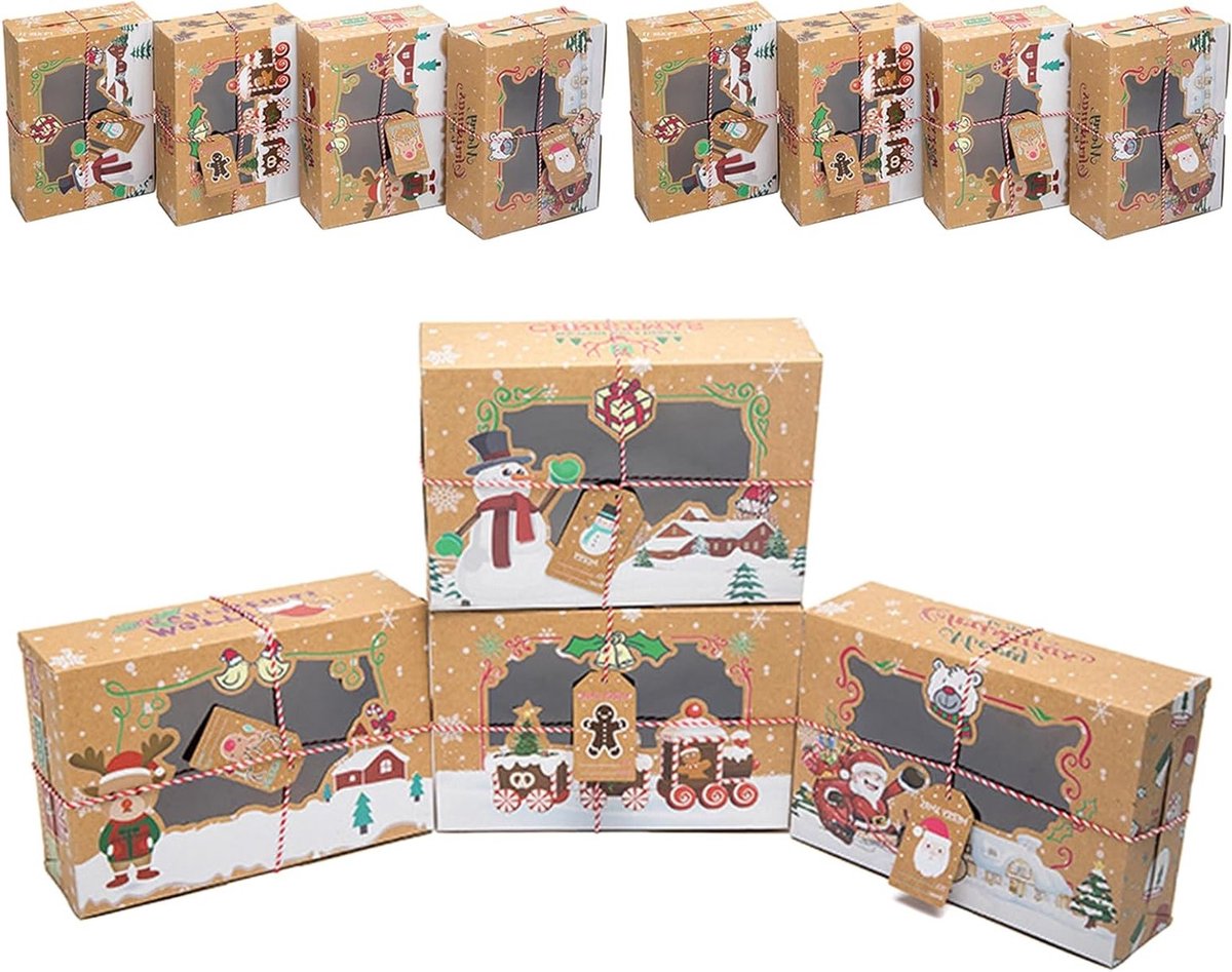 12 Stuks Oranje Vouwbare Cadeauboxen voor Kerst, Ideaal voor Cupcakes, Koekjes en Snoepjes