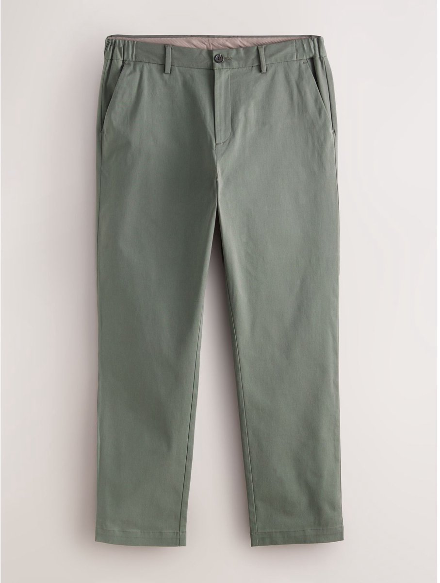 Next - Heren - N. Premium nette chino van een mix van katoen en TENCEL™-lyocell met comfortabele tailleband en aansluitende pasvorm - Groen