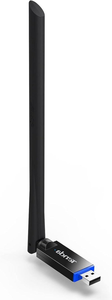 WLAN USB-stick - Draadloze adapter netwerk - Internetverbinding uitbreiden - Externe 6dBi antenne - AC 650 Mbps - Zwart