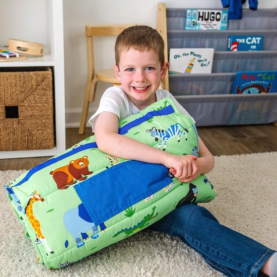 Kinder dutjes mat - Slaapmat peuter - Dutjes op school - Ingebouwde deken en kussen - 50 x 20 inch van Kinder — afbeelding 2