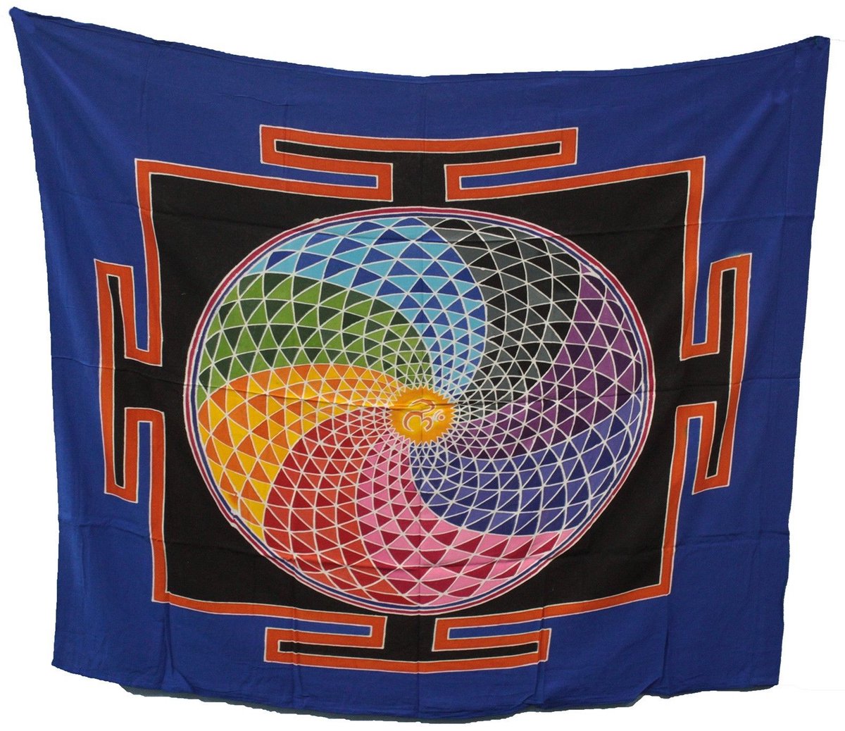 Ancient Wisdom - Plaid - Katoenen plaid 125x150 cm met crèmekleurig en grijs ontwerp - dekentje - woonaccessoire - interieur - franjes - deken - textiel - decoratie