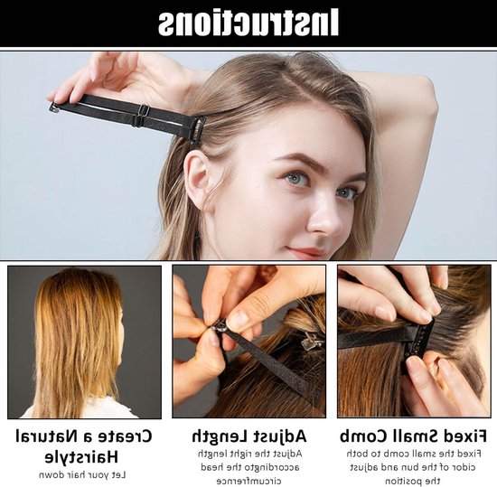 4 Stuks Facelift Bands met Clips, Elastische Stretch Band voor Directe Gezichtsversteviging, Schoonheid Accessoire voor Vrouwen en Meisjes, Gezichtscontour Tools, Herbruikbaar en Verstelbaar van Merkloos — afbeelding 2