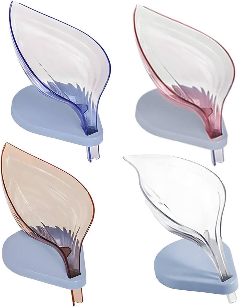 Set van 4 Zeepdisplays voor Keuken, Douche en Badkamer - Kunststof, Antislip, Waterafvoer