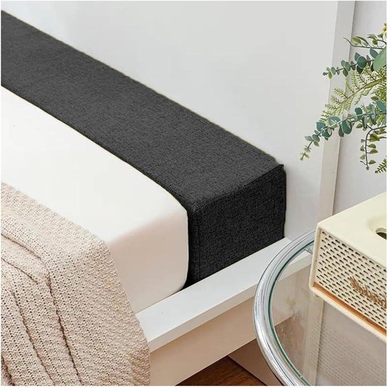 Matrasvuller Bed - Bedkussen Spleetvuller - Spleten Opvullen - Hoge Dichtheid Spons - 90x20x20cm - Zwart