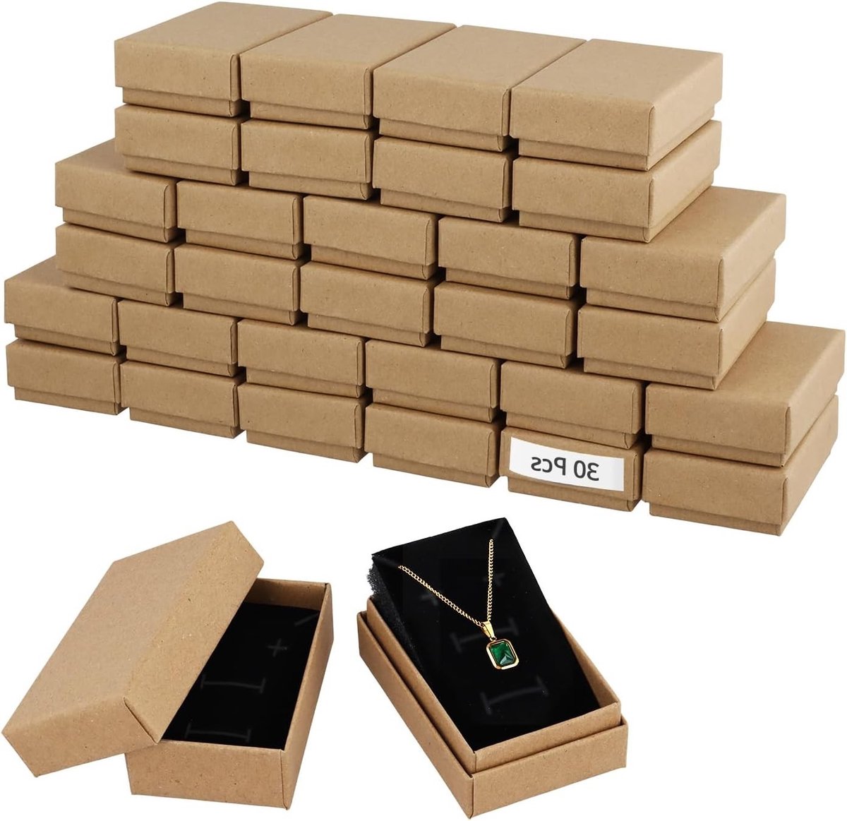 30 Stuks Sieraden Dozen, 8x5x3cm Kartonnen Cadeau Dozen met Deksel, Perfect voor Kettingen, Ringen en Oorbellen
