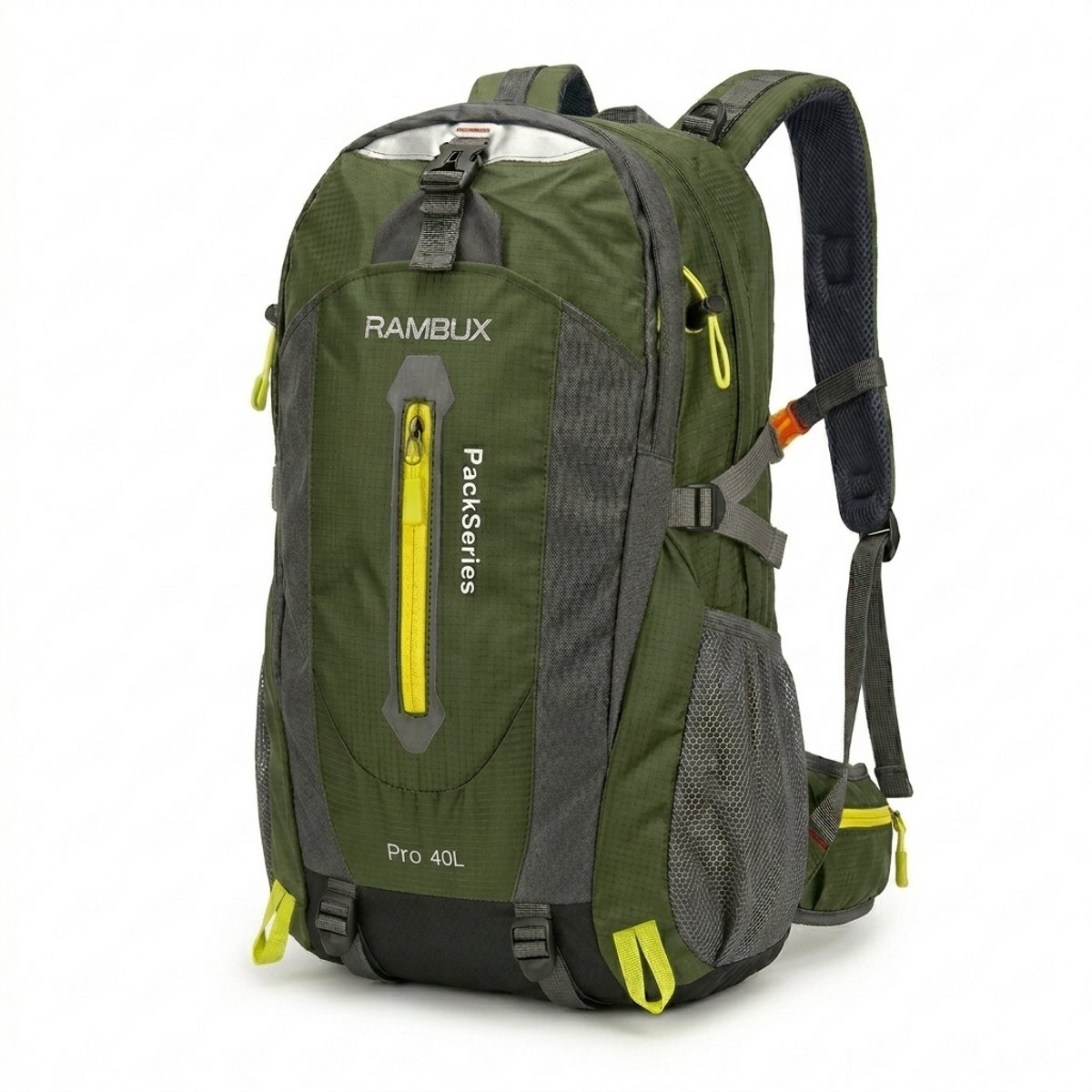RAMBUX® 40L Rugzak Compact - Lichtgewicht Wandelrugzak - Compacte Dagrugzak - Reistas voor Dames en Tieners - Legergroen