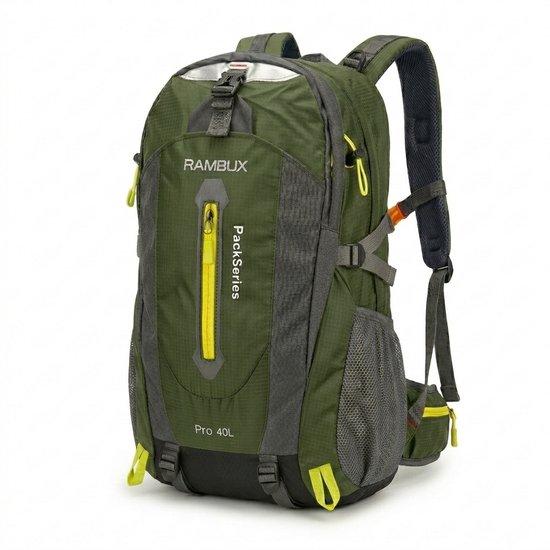 RAMBUX® 40L Rugzak Compact - Lichtgewicht Wandelrugzak - Compacte Dagrugzak - Reistas voor Weekend & Reizen - Legergroen