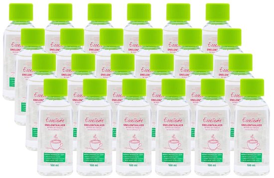 Bouteilles de détartrant Eccellente avec bouchon vert, 100 ml.
