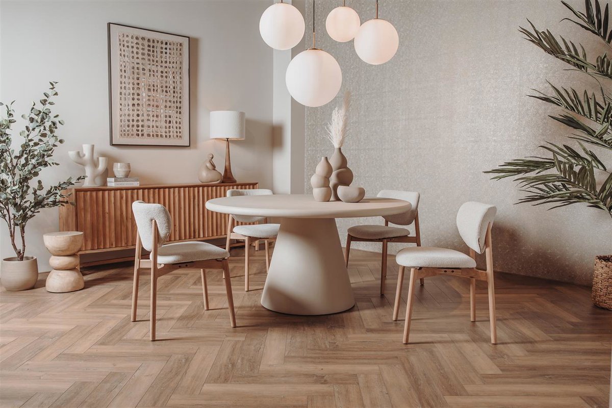 Tower Living Eetkamertafel Mello Rond Beige 150cm