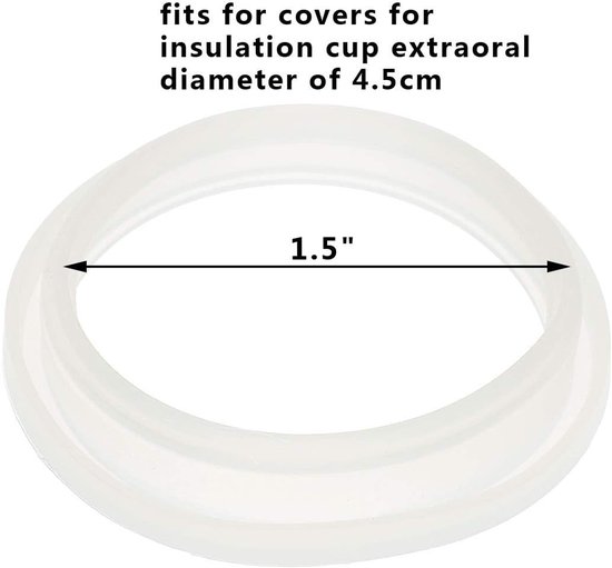Set van 10 afdichtringen, siliconen ring, glazen flessen, thermosflessen, deksel, afdichtring, 3,5 cm, gegarandeerd lekvrij, wit, 3,5 cm van Merkloos — afbeelding 2
