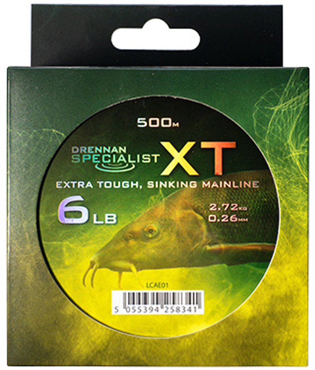 Drennan Specialist XT Sinking Mainline – Slijtvaste Zinkende Hoofdlijn voor Grote Vis - Maat : 6lb