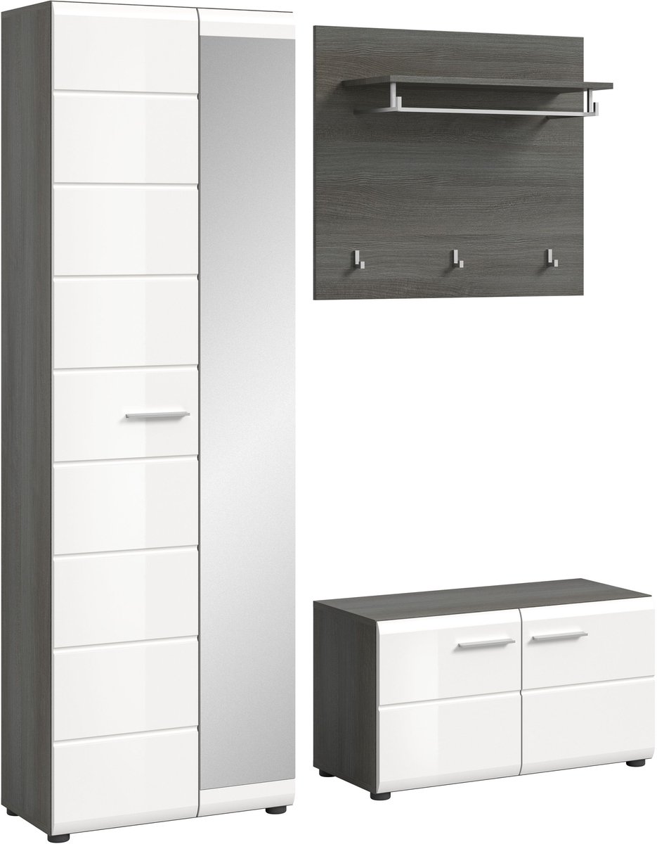 Salsa garderobe opstelling wit hoogglans.