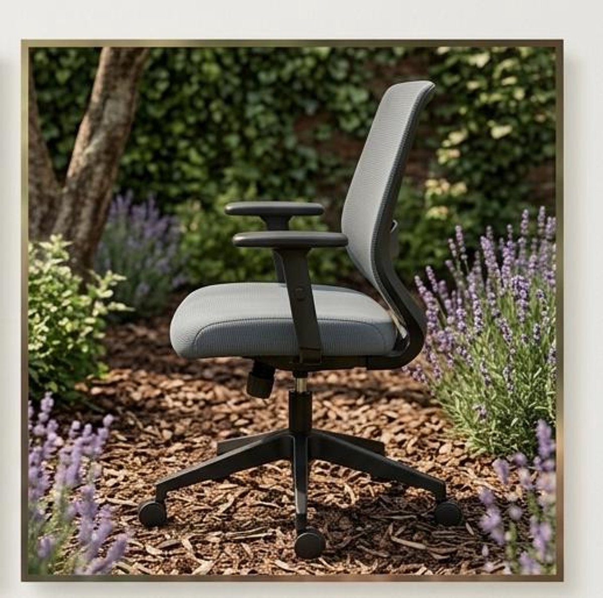 Bureaustoel ergonomisch 63,5x58,4x91,4 cm – Verstelbare armleuningen, lendensteun, mesh bureaustoel, ademende werkstoel voor kantoor & thuiswerk – Grijs – Urbanhome