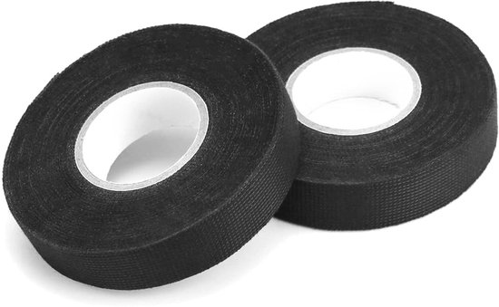 2 Rollen Hittebestendige Tape - 19mm x 15m - Hittebestendige Stoffen Tape voor Auto Draadboom (Zwart) - Perfect voor Elektrische Toepassingen en Isolatie — afbeelding 2