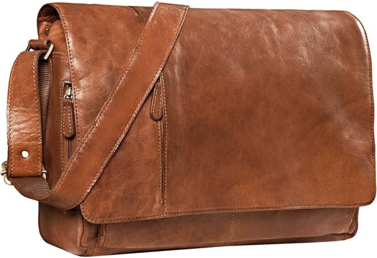 Leren Laptoptas - Laptoptas - Leren Tas - Luxe Leren Laptoptas - Werktas - Schoudertas - Business Tas - Leren Business Tas - 15,6 inch - Bruin - van Imperatoris