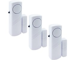 Alarm - 3stuks - Alarmsystemen - Professioneel deur/raam alarm - Security Siren - Draadloos anti-inbraakalarm - Inbraak in huis - Magnetisch bediend - Bewegingssensor - Raam/deursensoren - Praktisch - wit - 120 dB