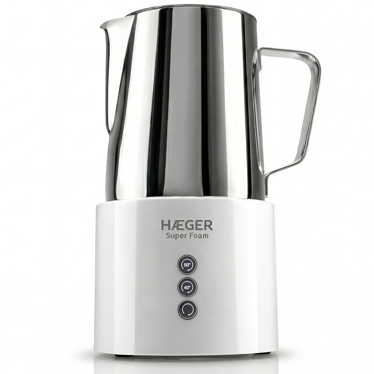 Haeger Super Foam Elektrische Melkopschuimer - BPA- & PFAS-Vrij - Warmhoudfunctie & Antikleeflaag - 250 ml - 600W - Handige Melkschuimer - Melkklopper - Wit