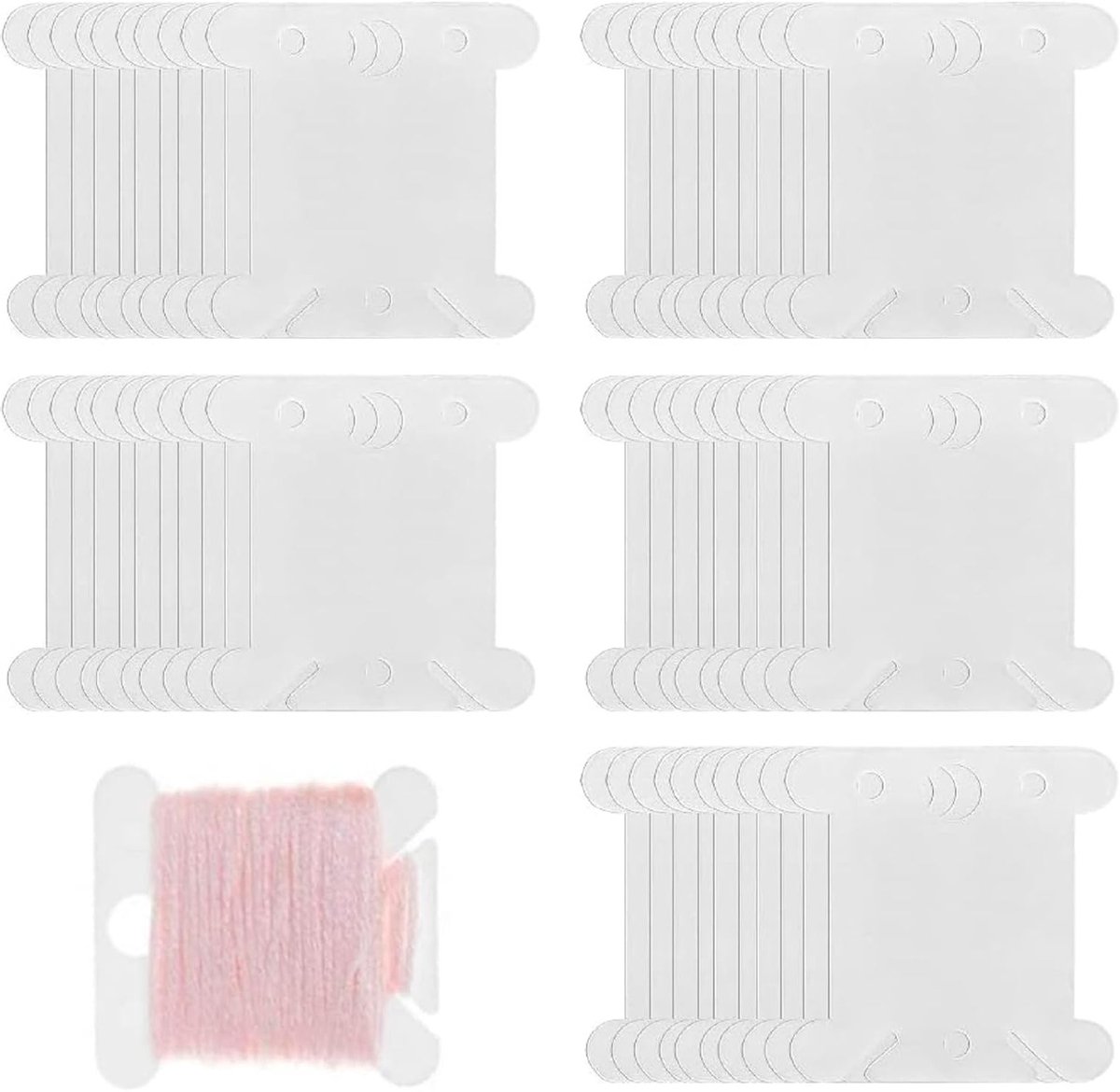 Kleurige borduurgaren spoelen met kruissteekkaarten en vlinders, 100 stuks, borduuraccessoires en garenorganizer