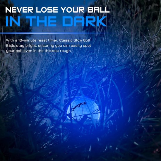 Glow in the Dark Golfballen - LED Golfballen - Nachtgolf Spelen - 10-Minuten Reset Timer - 6 Stuks - Klassiek Gloed — afbeelding 5