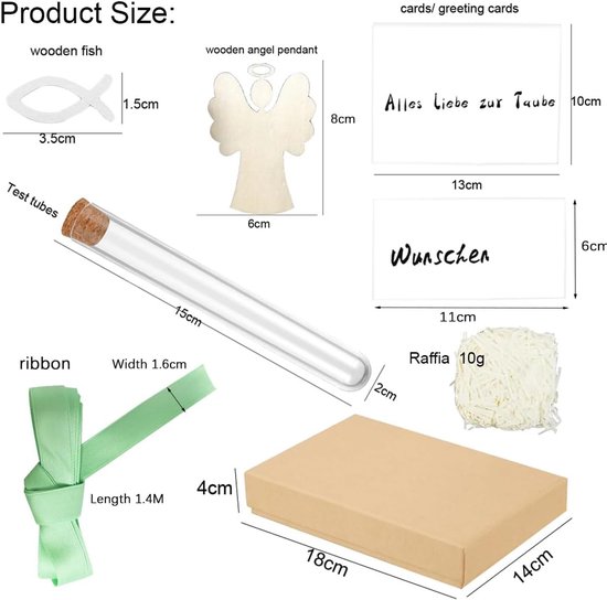 Doopcadeau Set - Cadeauset Doop - Geld Geven - Inclusief Reageerbuis - 18 x 14 x 4 cm - Wit — afbeelding 4