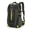 Zwarte Rambux 'PackSeries Pro 40L' rugzak met grijze en gele accenten, en een waterfles.