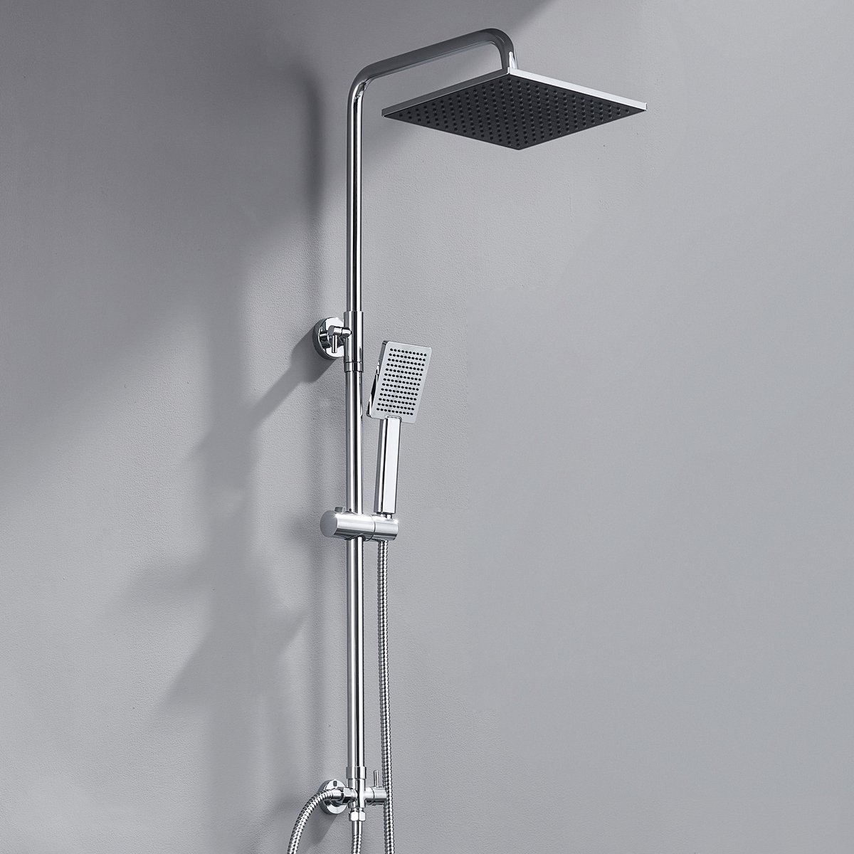 DERW Max Regen Doucheset - Verstelbare Hoogte - Draaibare Handdouchehouder - 2 Functies (Regendouche/Handdouche) - 10 Inch